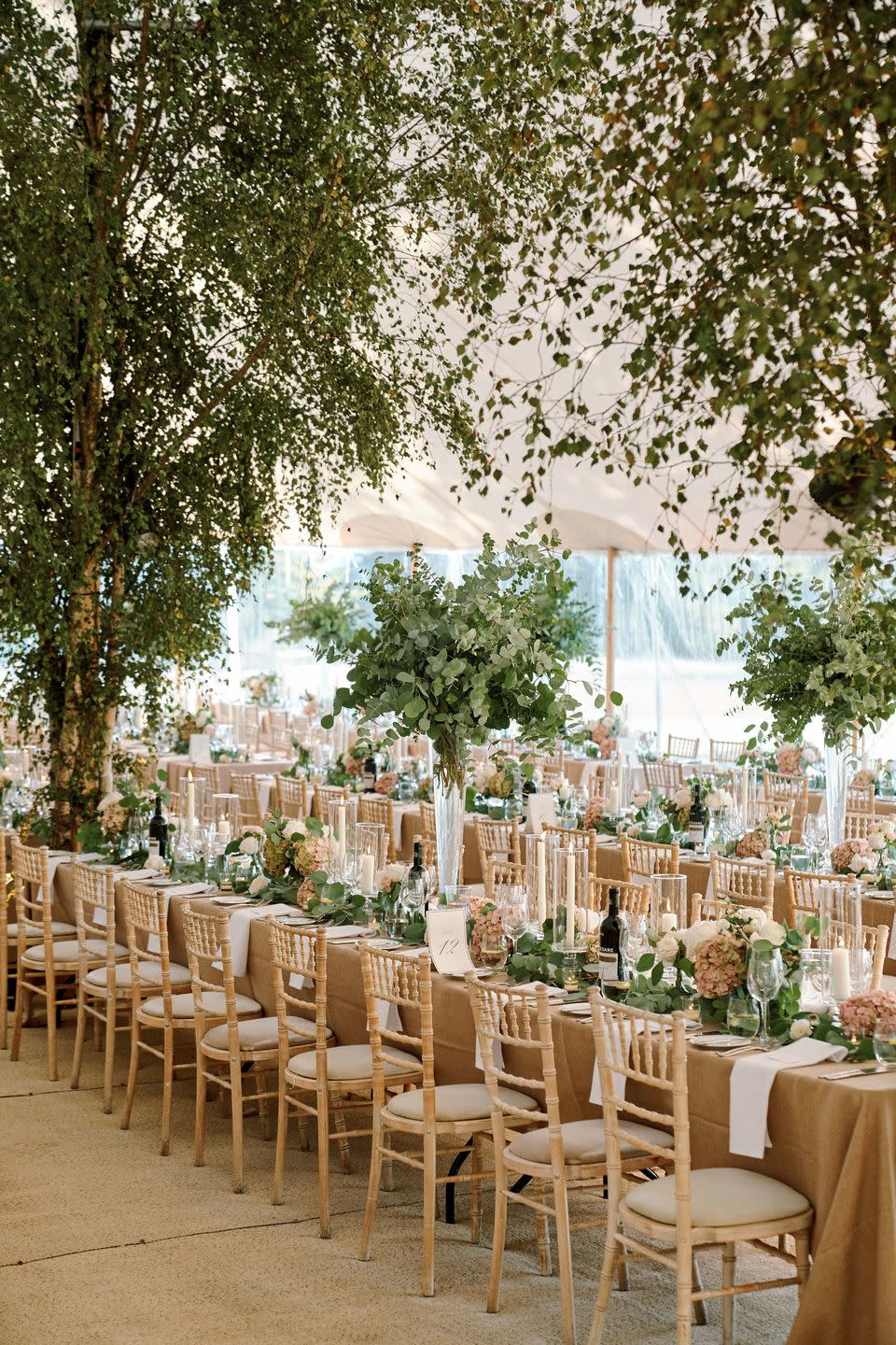 a large room with tables and chairs