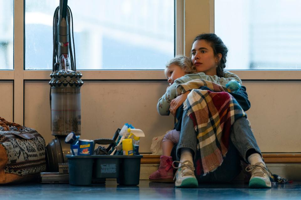 Margaret Qualley plays single mother Alex in Netflix's "Maid," an adaptation of the best-selling memoir by Stephanie Land.