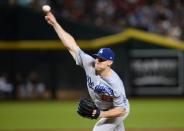 Sep 26, 2018; Phoenix, AZ, USA; Los Angeles Dodgers relief pitcher Ross Stripling (68) pitches against the Arizona Diamondbacks during the first inning at Chase Field. Mandatory Credit: Joe Camporeale-USA TODAY Sports