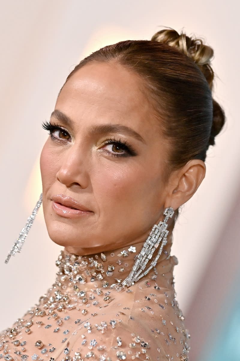 JLo pictured with glowy skin