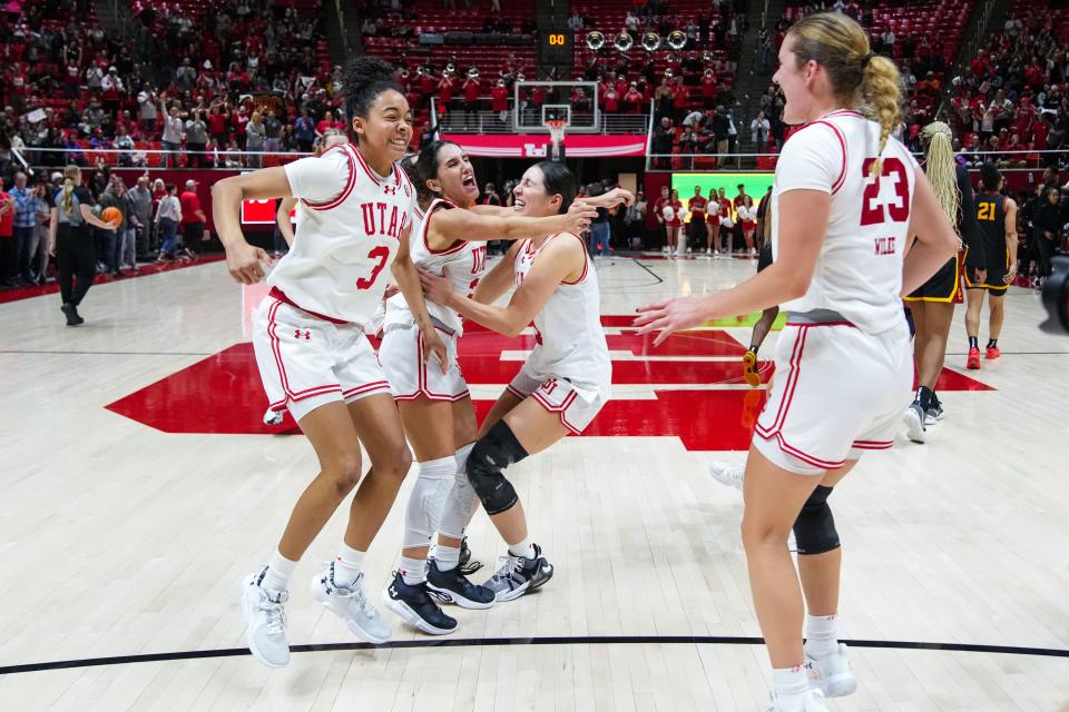 The Utah Utes play the USC Trojans at the Huntsman Center in Salt Lake City on Friday, Jan. 19, 2024. The Utes won 78-58. | Eli Rehmer/Utah Athletics