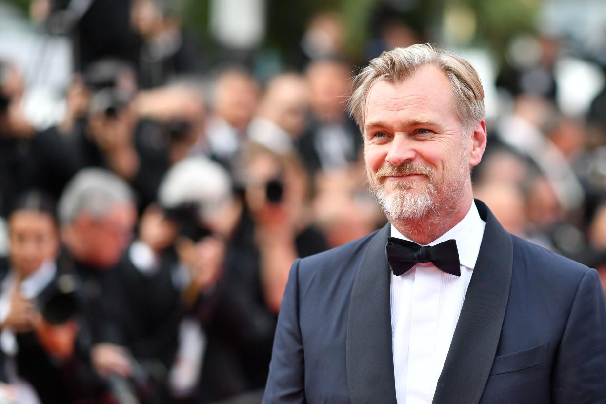 British director Christopher Nolan arrives on May 13, 2018 for the screening of a remastered version of the film "2001: A Space Odyssey" at the 71st edition of the Cannes Film Festival in Cannes, southern France. (Photo by Alberto PIZZOLI / AFP)        (Photo credit should read ALBERTO PIZZOLI/AFP/Getty Images)