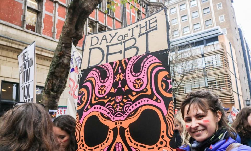 University of London students protest against student debt in London, November 2017