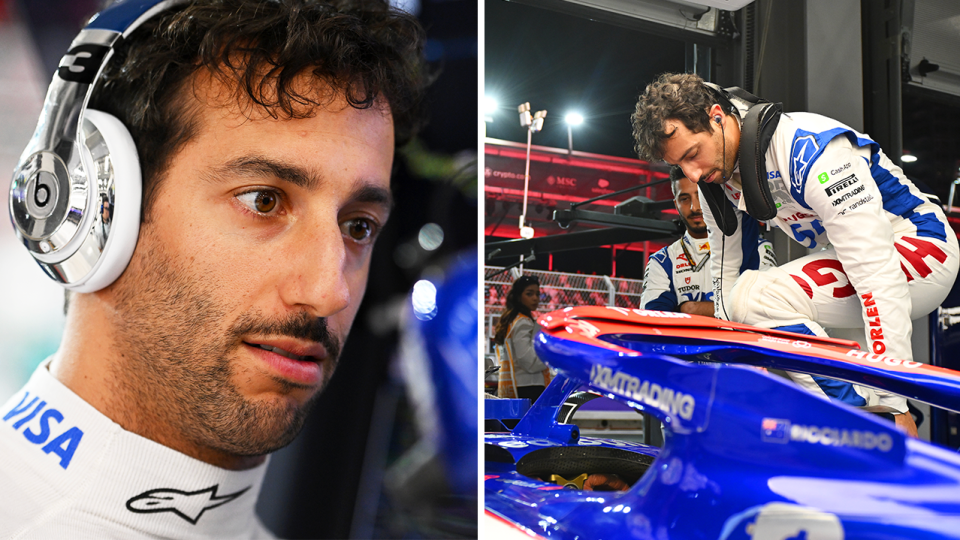 Daniel Ricciardo (pictured) has endured another tough evening in the RB car after spinning at the Jeddah Grand Prix. (Getty Images)