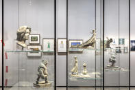 <p>Maquettes from movies including <em>Shrek </em>and <em>Frozen</em> punctuate the Stories of Cinema gallery. </p>