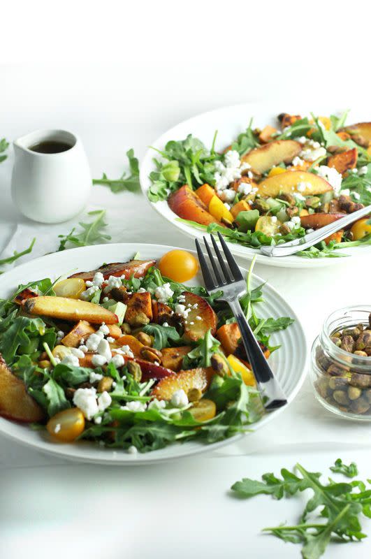 Grilled Peach and Sweet Potato Salad