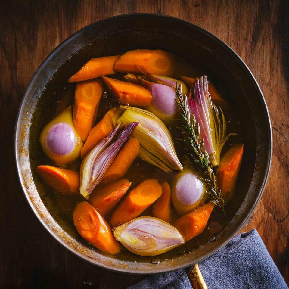 Olive Oil-Poached Carrots & Shallots