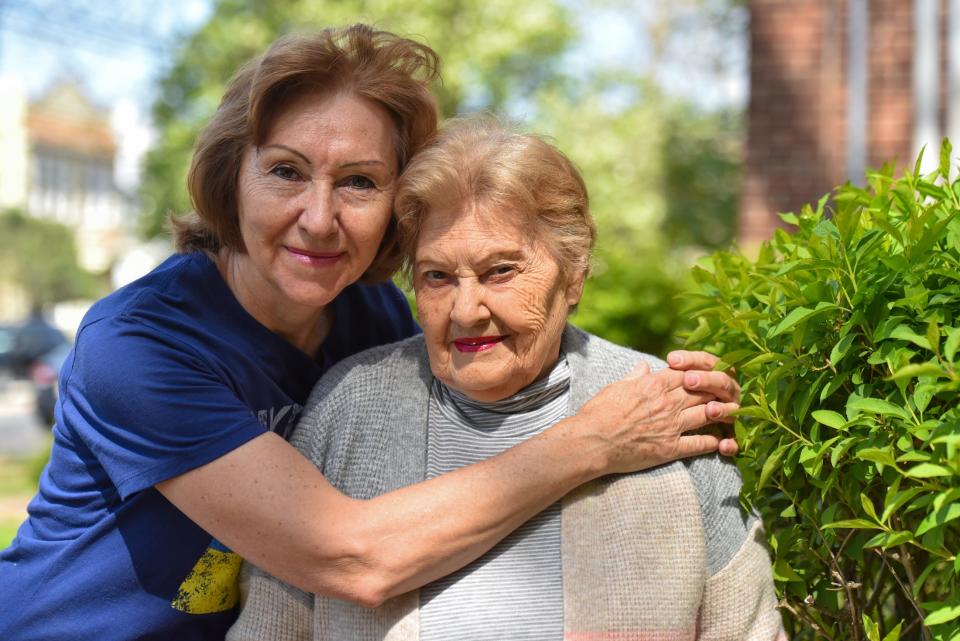 Tamara Tokar and her mother Vira Lyfar, 86, in Jersey City. Lyfar fled the invasion in Urkaine. Tokar was able to bring her mother to live with her in Jersey City in March but other relatives remain in refugee housing in Poland. She's hoping a new sponsorship program will enable them to reach the U.S.