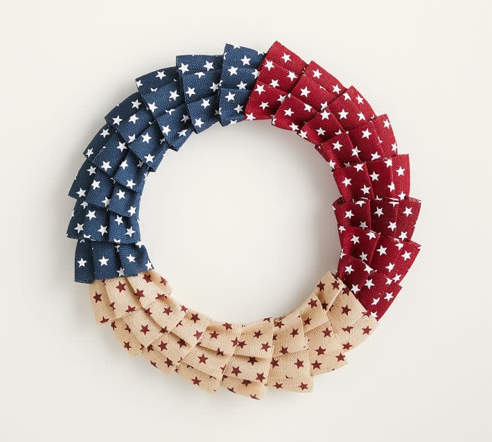 <p><a href="https://go.redirectingat.com?id=74968X1596630&url=https%3A%2F%2Fwww.potterybarn.com%2Fproducts%2Ffaux-liberty-wreath&sref=https%3A%2F%2Fwww.housebeautiful.com%2Fentertaining%2Fholidays-celebrations%2Fg27377832%2Fmemorial-day-decorations%2F" rel="nofollow noopener" target="_blank" data-ylk="slk:Shop Now;elm:context_link;itc:0;sec:content-canvas" class="link ">Shop Now</a></p><p>Libery Handcrafted Burlap Wreath, 24"</p><p>$59.00</p><p>potterybarn.com</p><span class="copyright">Pottery Barn</span>