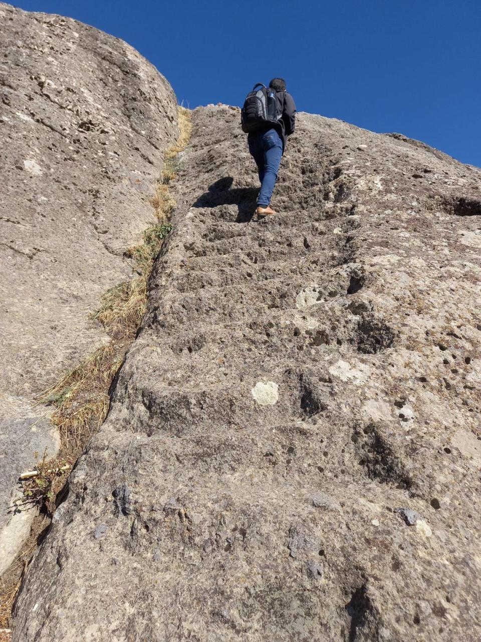 A large staircase was carved into the rock as the entrance to the castle, researchers said.