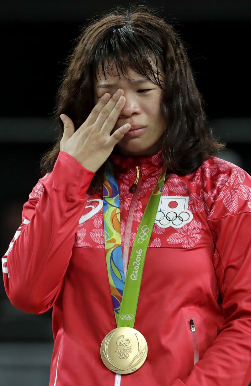 日本63公斤級角力選手、里約奧運金牌川井梨紗子。（美聯社）