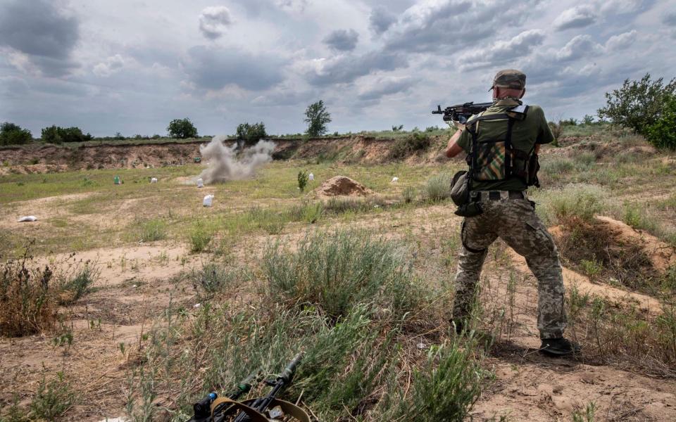 Target practice for the Ukrainian Territorial Defence force - Julian Simmonds for The Telegraph