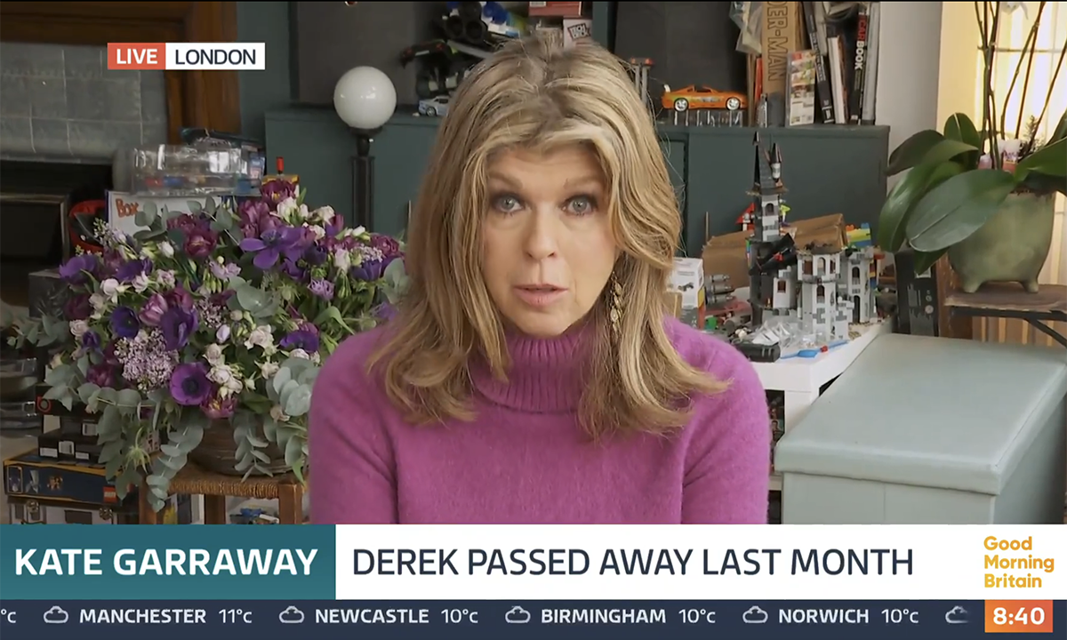 Kate Garraway gave her first interview to GMB after Derek Draper's funeral. (ITV screengrab)