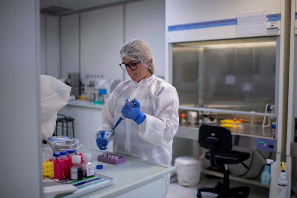 A researcher works on the development of a coronavirus test (AFP via Getty Images)