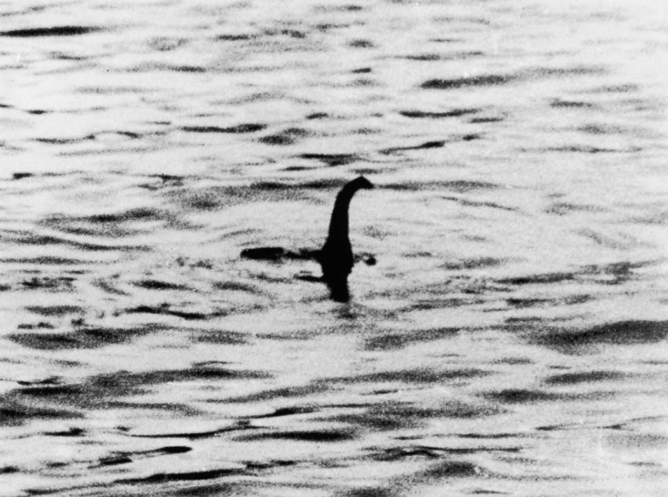 A view of the 'Loch Ness Monster,' near Inverness, Scotland, April 19, 1934. The photograph, one of two pictures known as the 'surgeon's photographs,' was allegedly taken by Colonel Robert Kenneth Wilson, though it was later exposed as a hoax. | Keystone—Getty Images