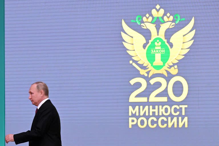 El presidente ruso, Vladimir Putin, en Moscú. (Photo by Grigory SYSOYEV / SPUTNIK / AFP)