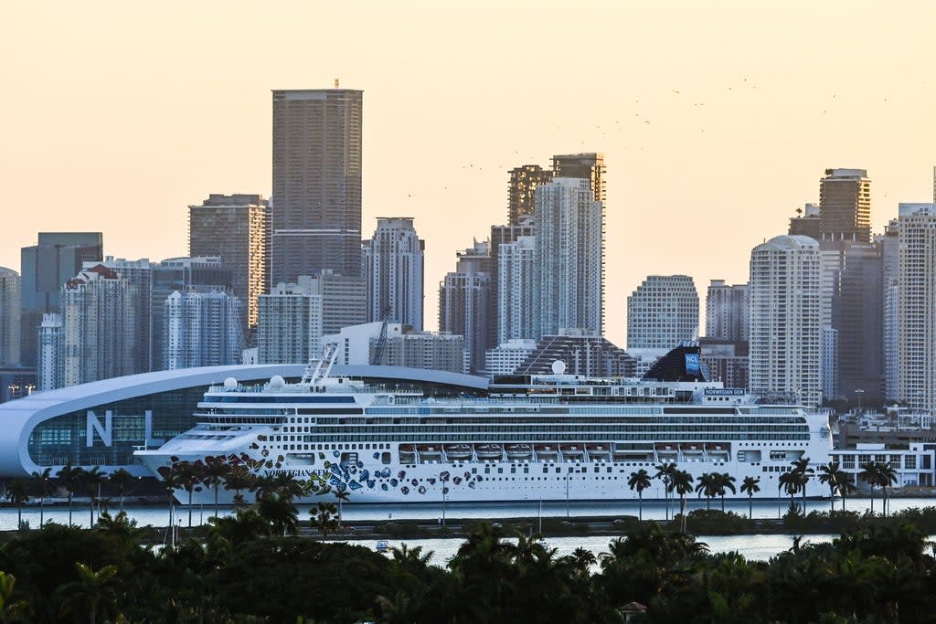 File: Norwegian Gem cruise ship is seen at the Port of Miami (AFP via Getty Images)