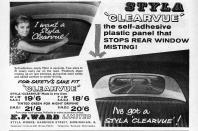 <p>It wasn't until well into the 1970s that heated rear windows became common; up to that point they weren't even available as an option on many mainstream family cars. But before heating elements motorists had to settle for one of these – a stick-on pad that didn't mist up, so you could see what was going on behind you.</p>