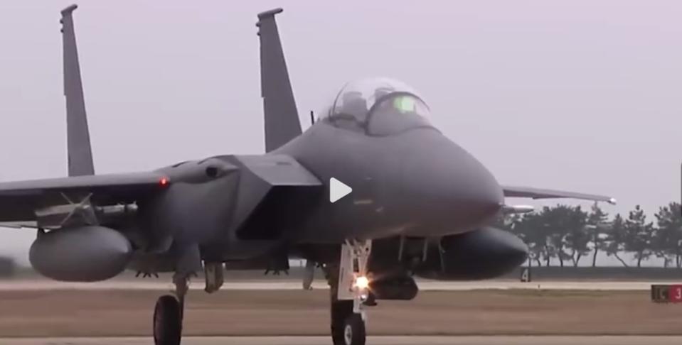  美軍 F-15E 戰機。 圖 : 影片截圖 