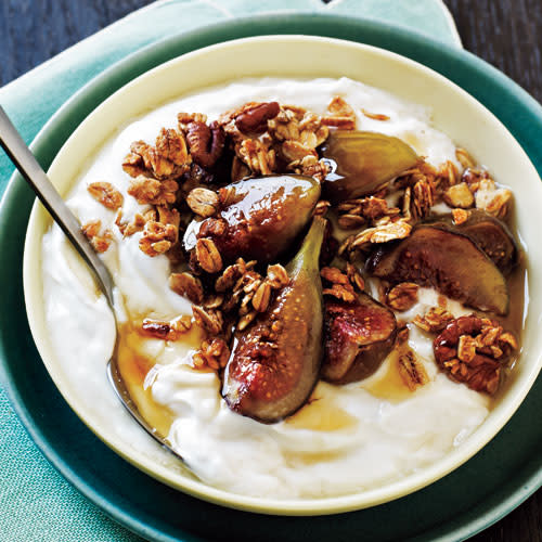 Granola with Honey-Scented Yogurt and Baked Figs
