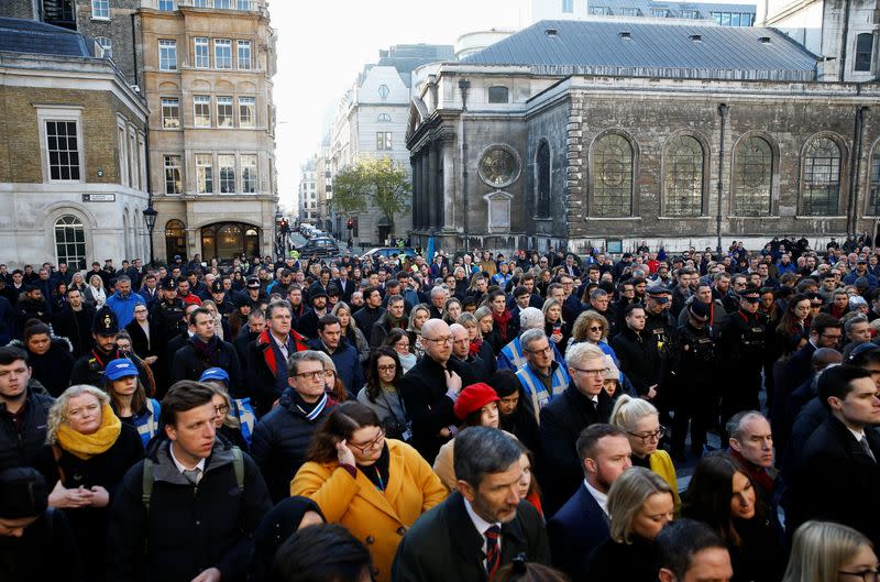 Vigil for victims of a fatal attack on London Bridge in London