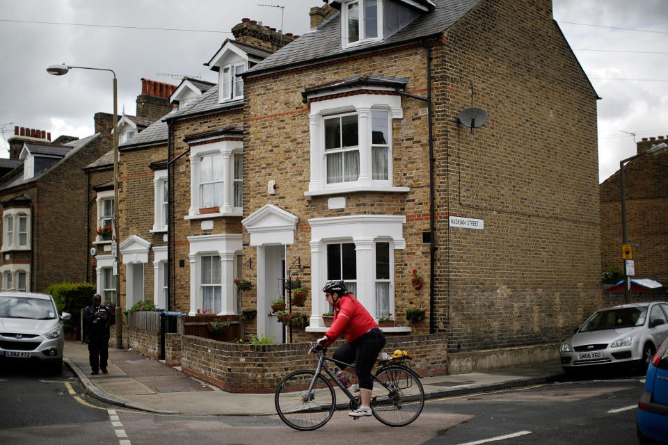 LONDON, ENGLAND - JUNE 04:  Traditional terraced properties in Greenwich on June 4, 2014 in London, England. Mark Carney, Governer of the Bank of England has signalled worries with the housing market, pointing out that far too few homes are being built. Today, finalists were announced in a competition to design new garden cities outside of London to provide jobs, homes and economic growth in new places as the capital runs out of room for new property.  (Photo by Matthew Lloyd/Getty Images)