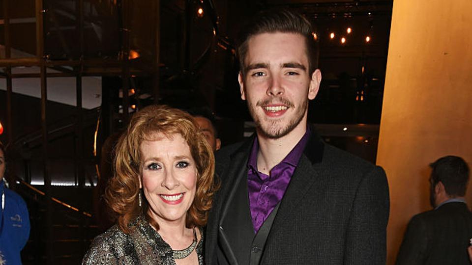 Phyllis Logan with her son David in 2016