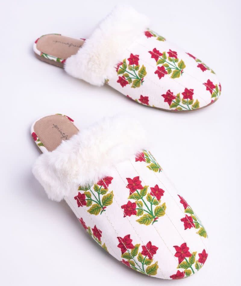 Pretty in Poinsettia Slippers