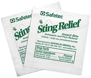 safetec sting relief wipes mosquito bites