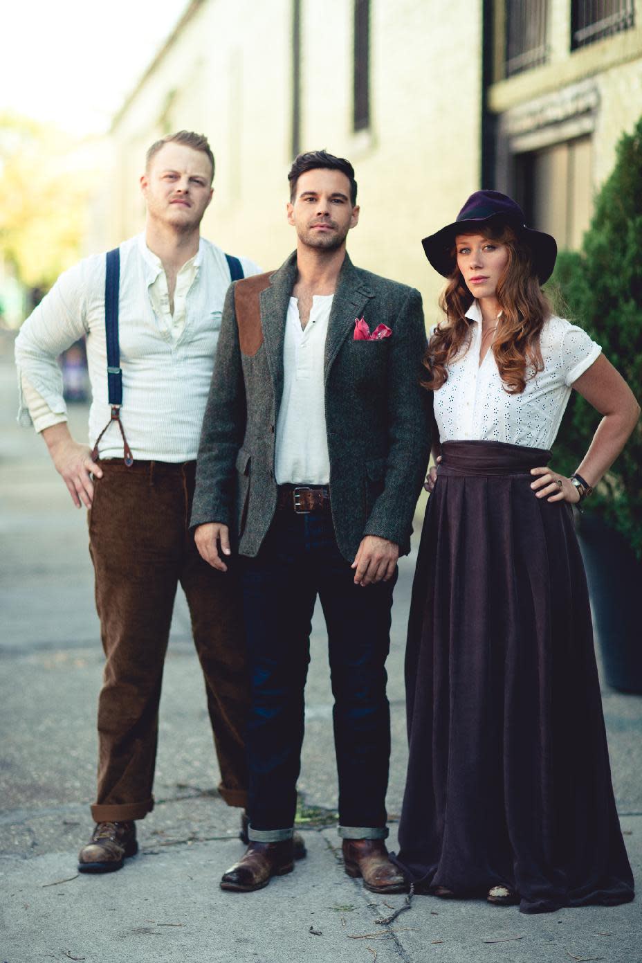 This publicity image released by Descendant Records shows members of The Lone Bellow, from left, Brian Elmquist, Zach Williams, and Kanene Pipkin. (AP Photo/Descendant Records)