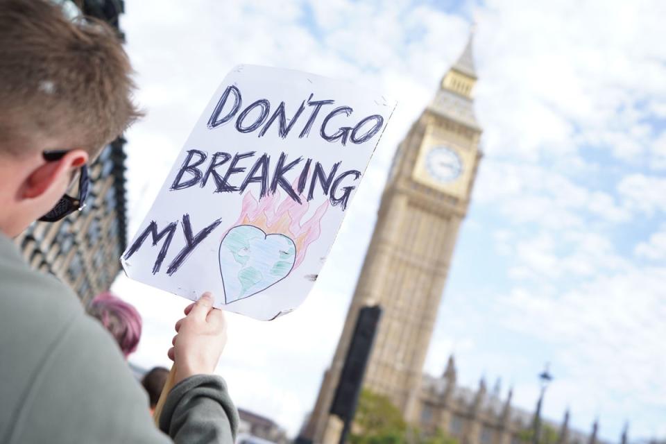 People protest in London against the rising cost of living (PA)