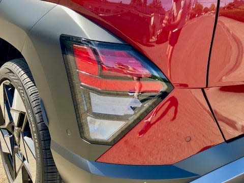 The rear corner of the 2024 Hyundai Kona Limited AWD