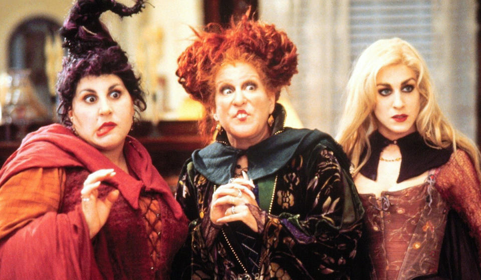 Bette Midler, Kathy Najimy and Sarah jessica Parker star in Hocus Pocus - Credit: Disney