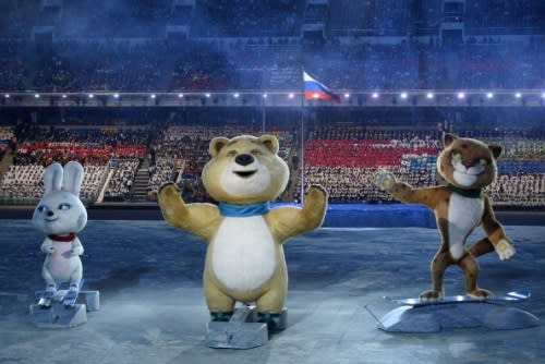 The Sochi Winter Olympic games official mascots, the Leopard, the Polar Bear, and the Hare