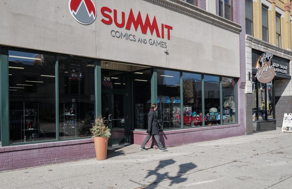 Summit Comics and Games in downtown Lansing doubled its footprint during the pandemic, taking over a second space and building out even larger sections for comic books and memorabilia on one side of the store, and even more games and puzzles on the other.