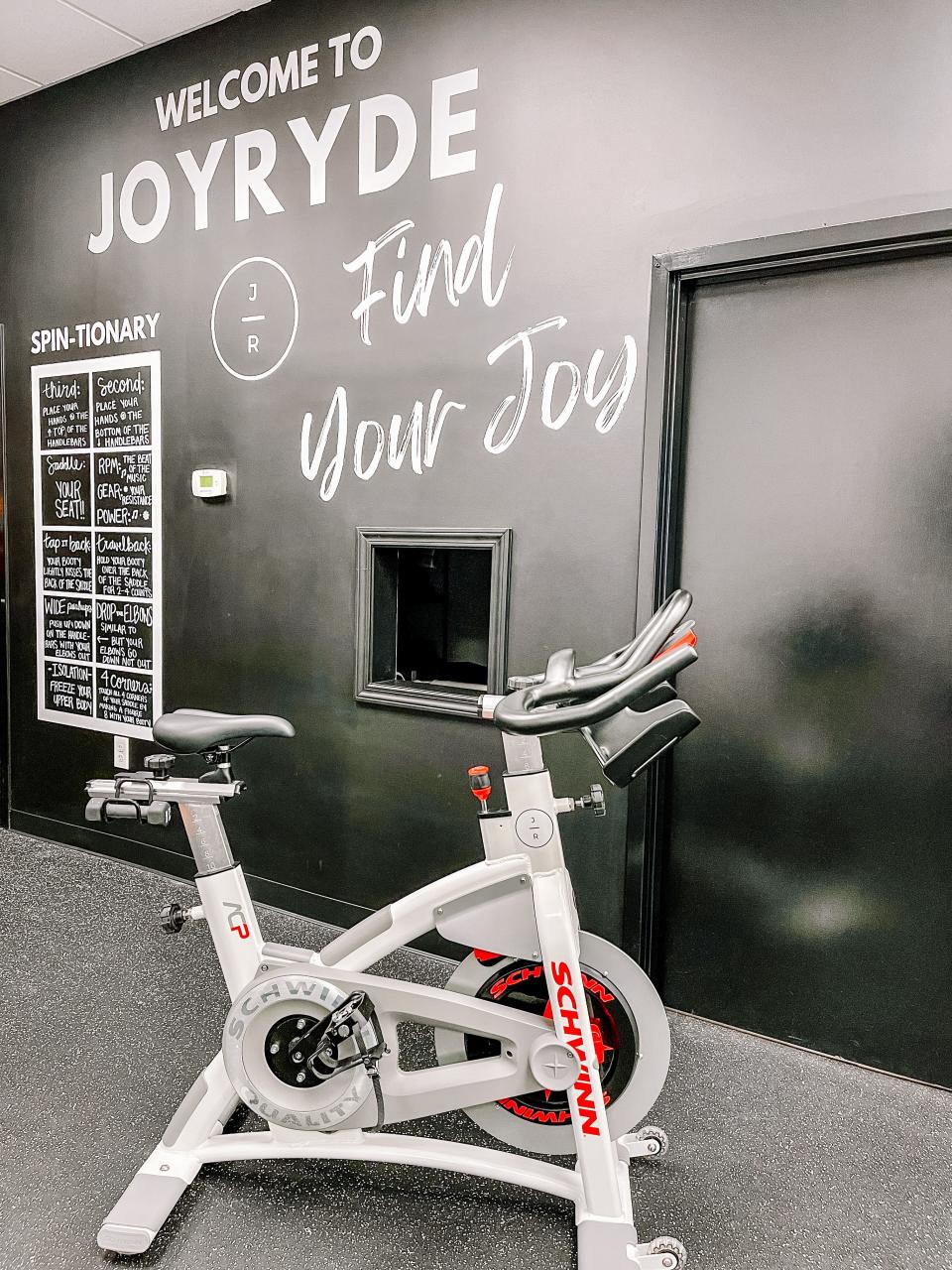 To understand the spin class lingo at JoyRyde Knox Cycling Studio, read through the Spin-tionary (spin dictionary) before entering the studio. Halls, March 8, 2023.