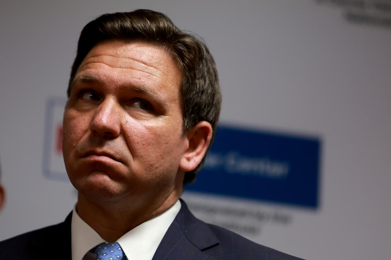 ron-desantis-strongarm.jpg Florida Governor Ron DeSantis Holds News Conference With Florida Surgeon General Dr. Joseph Ladapo - Credit: Joe Raedle/Getty Images