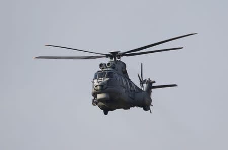 A Turkish Air Force AS-532AL Cougar helicopter takes off from Incirlik airbase in the southern city of Adana, Turkey, July 27, 2015. REUTERS/Murad Sezer