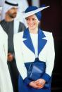 <p>Princess Di had countless iconic fashion moments. This contrasting Catherine Walker suit she wore in Dubai is just quintessentially '80s. </p>
