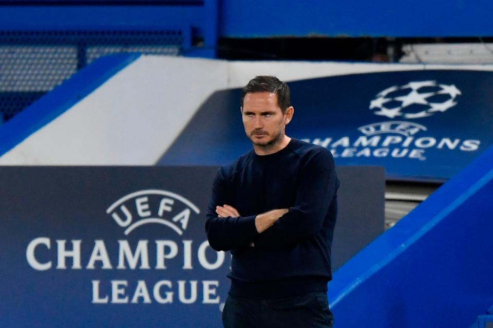 <p>Lampard watches on during the first game with Sevilla</p>Getty