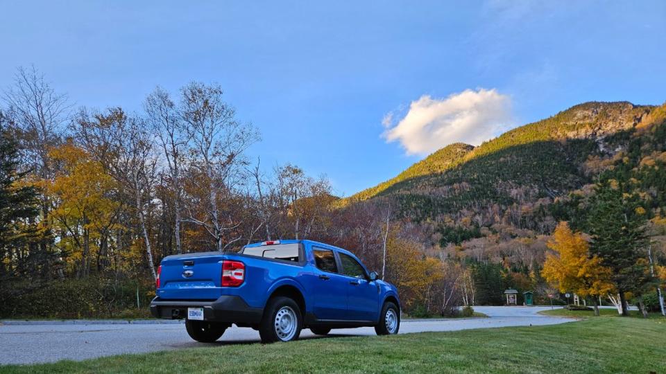 blue ford maverick new england fall colors tour