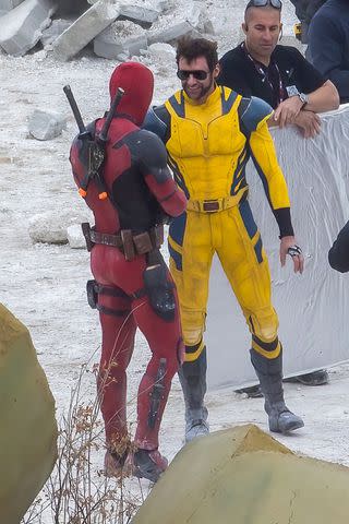 <p>Click News and Media / BACKGRID</p> Hugh Jackman as Wolverine and Ryan Reynolds as Deadpool.