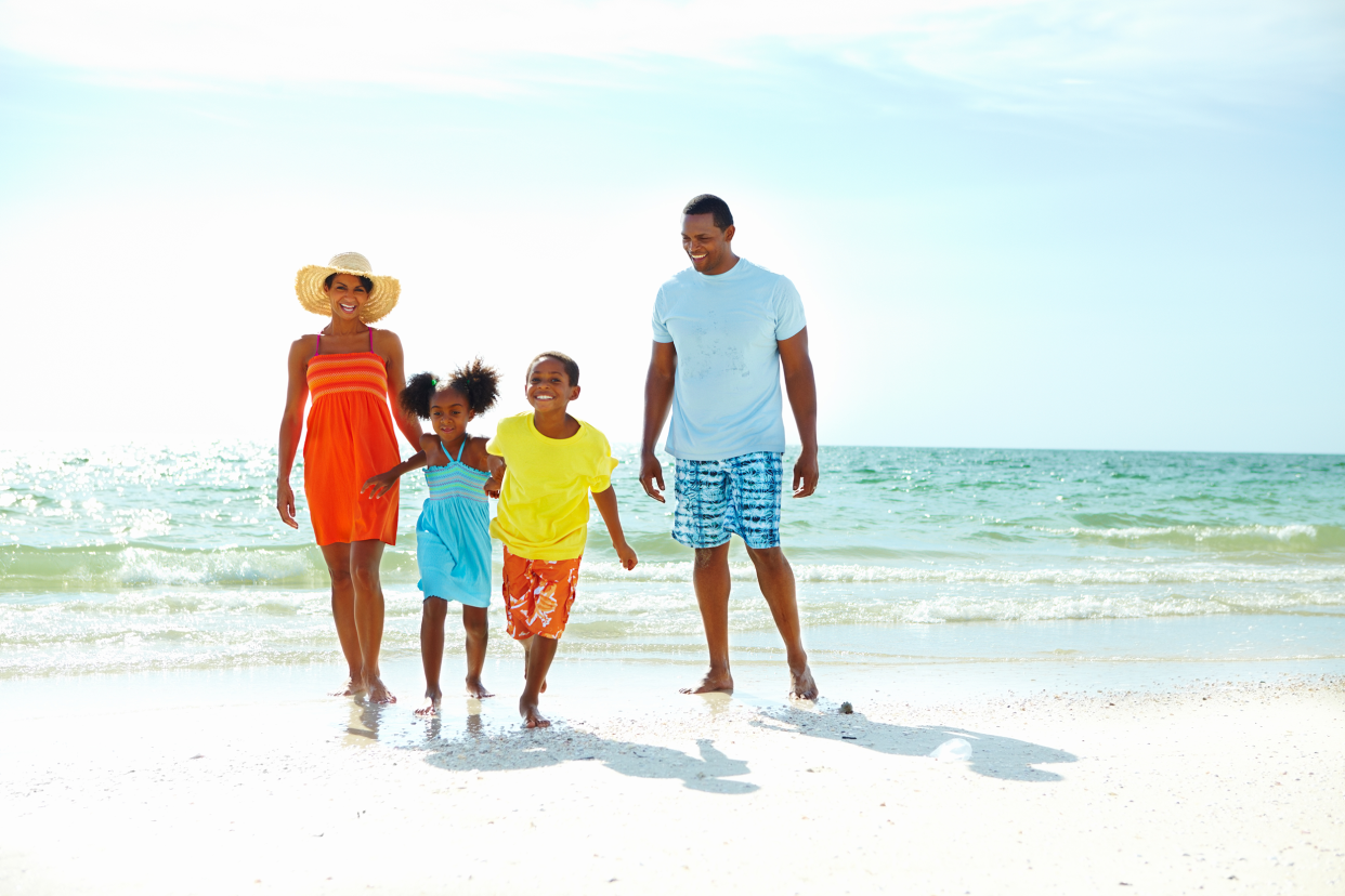 Family on vacation at the beach