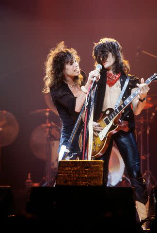 <p>Fin Costello/Redferns</p> Aerosmith in