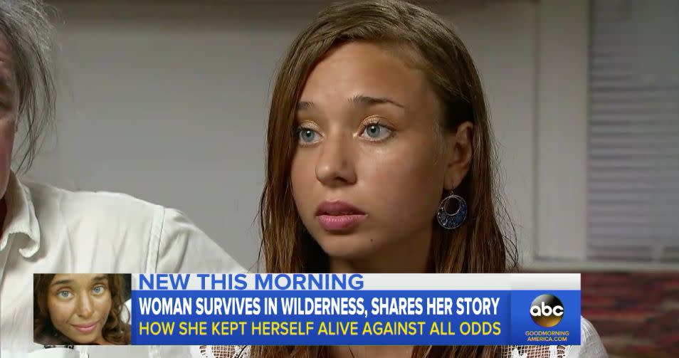 Lisa Theris talked about surviving in the woods for several weeks after becoming lost. (Photo: ABC News)