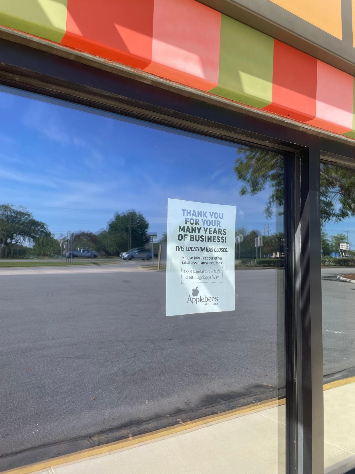 Applebee’s Grill + Bar on 1355 Apalachee Parkway has permanently closed their doors.