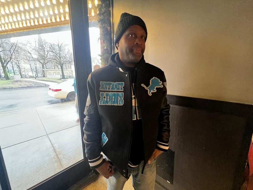 Adam Wells, 51, of Canton, plans to grab a bite to eat at Buddy’s before heading to the Lions watch party at Ford Field on Sunday, Jan. 28, 2024.