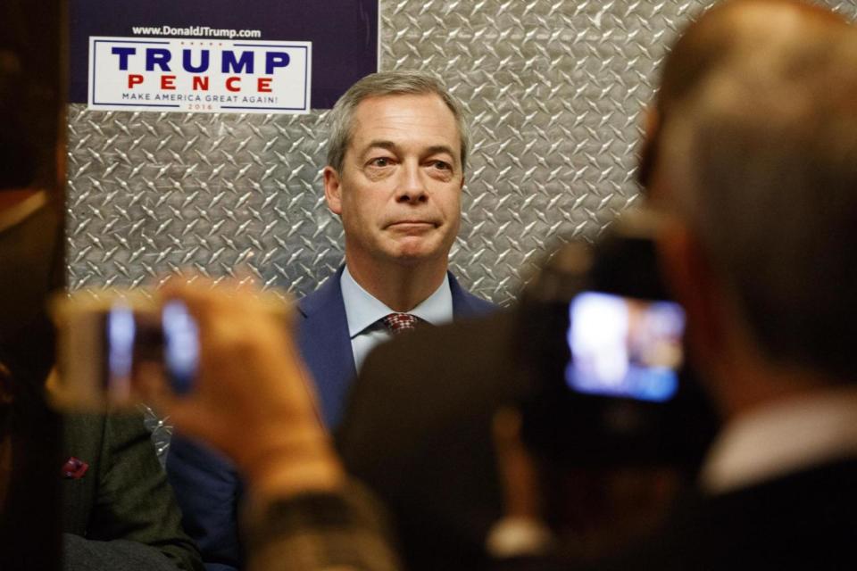 Nigel Farage: The champion of Brexit. (AP Photo/ Evan Vucci)