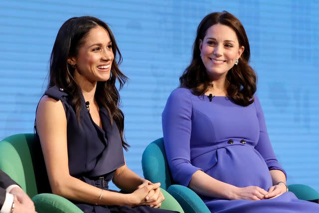 Chris Jackson - WPA Pool/Getty Images Meghan Markle and Kate Middleton at the first Royal Foundation Forum in 2018.