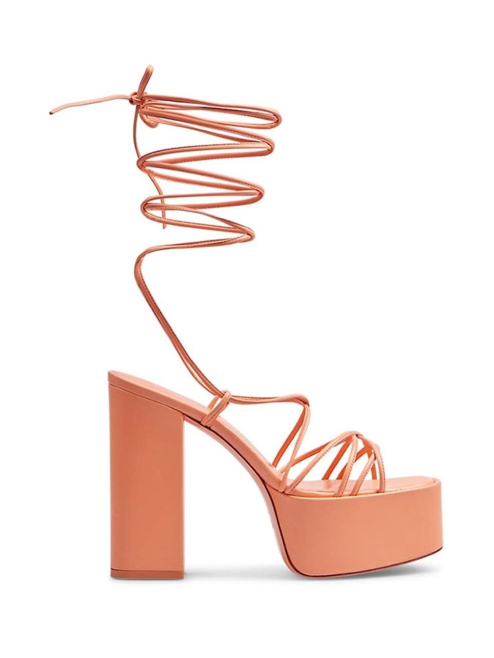 Malena Leather Platform Lace-Up Sandals